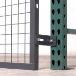 Pallet Rack Post with Safety Mesh Loss Prevention Mesh Installed
